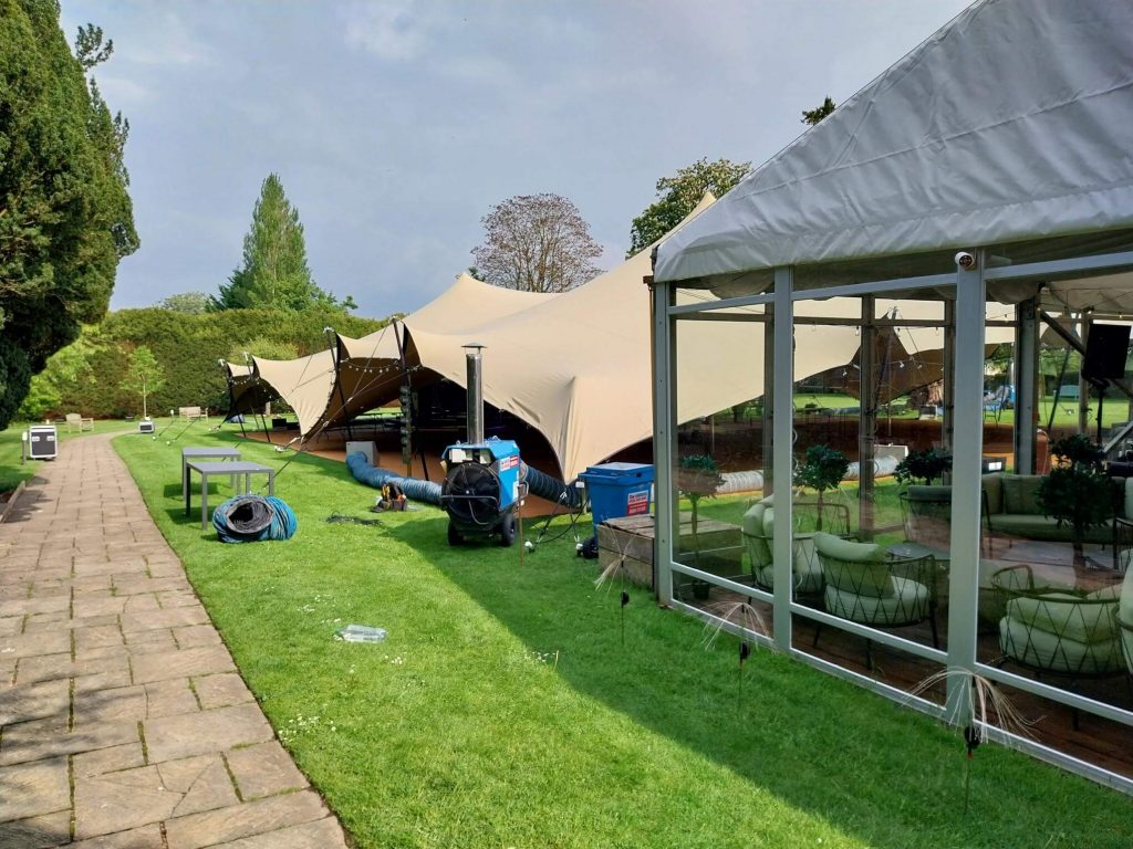 We provide temporary marquee heating for outdoor events and parties